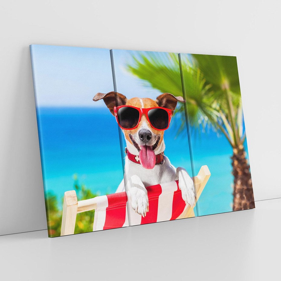 Obraz na płótnie 120x80 - Wakacyjny pies: Słoneczne przygody - pies, wakacje