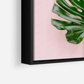 Obraz w ramie 50x50 - Egzotyczna Roślinność - liście, monstera - rama czarna