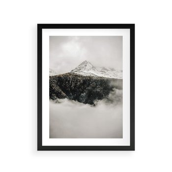 Plakat w ramie 50x70 - Zimowa Wielkość - górski krajobraz, zima w górach - rama czarna