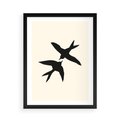 Plakat w ramie 50x70 - Kreatywne Echa - jaskółki, minimalizm - rama czarna