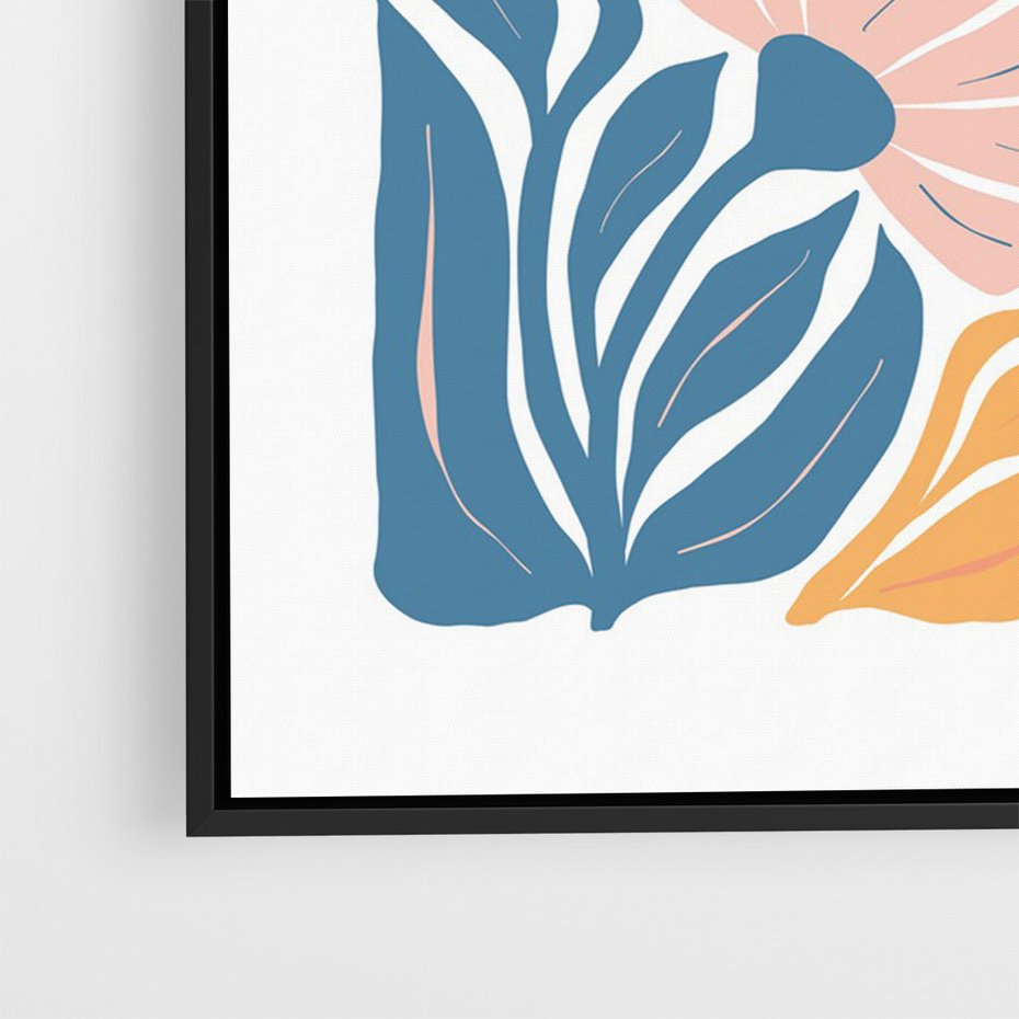 Obraz w ramie 70x100 - Wibracje Kolorowych Wiatrów - kwiaty, pastelowe kolory - rama czarna