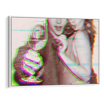 Obraz w ramie 120x80 - Zakochani na Kliszy - zdjecie, stara prześwietlona klisza - rama biała