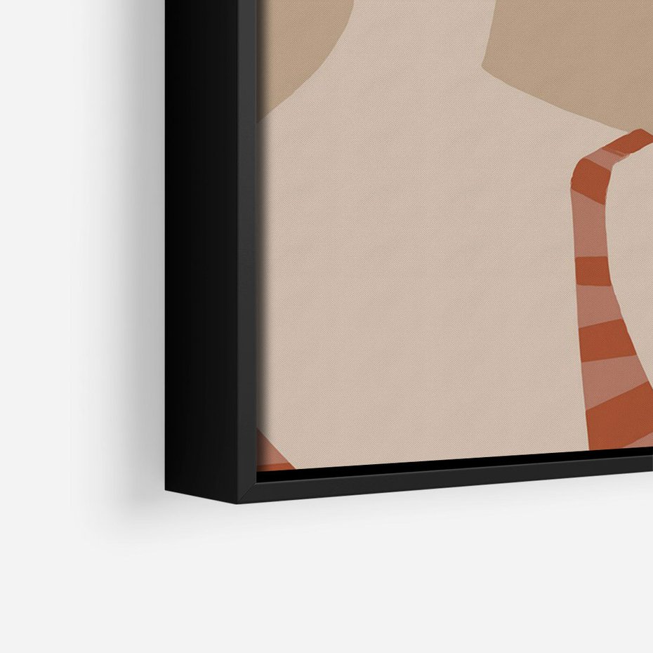 Obraz w ramie 70x100 - Kobiecy Portret - plakat retro, kobieta w kapeluszu - rama czarna