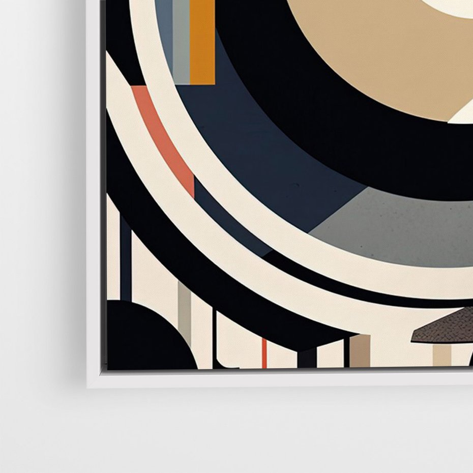 Obraz w ramie 70x100 - Wibracje Marzeń - abstrakcyjny obraz, geometryczne koła - rama biała