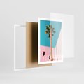 Plakat w ramie 50x70 - Palma w Miami - palma, miami - rama biała