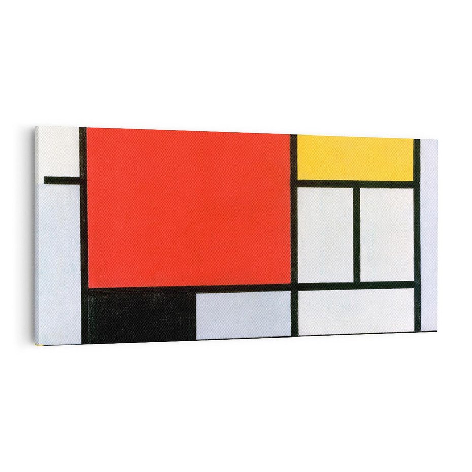 Obraz na płótnie 100x50 - "Composition with Red, Yellow, Blue, and Black" (1921), Piet Mondrian - Reprodukcja - reprodukcja, obraz na płótnie