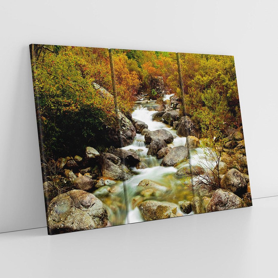 Obraz na płótnie 120x80 - Śpiew Strumienia - strumień, górski