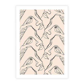 Plakat bez ramy 21x30 - Grafika z Twarzami Greckiej Rzeźby - grafika, plakat