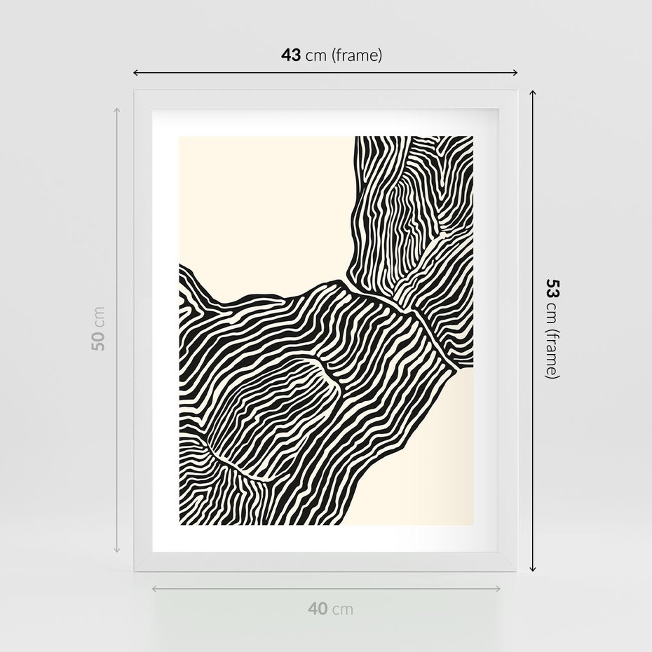 Plakat w ramie 40x50 - Podróżne Impresje - boho plakat, rycina - rama biała