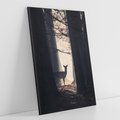 Obraz na płótnie 80x120 - Sarnie Skoki - zdjęcie, klimatyczny las