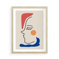 Plakat w ramie 50x70 - Impresje Kształtów - abstrakcyjny obraz, przypomina twarz - rama drewno