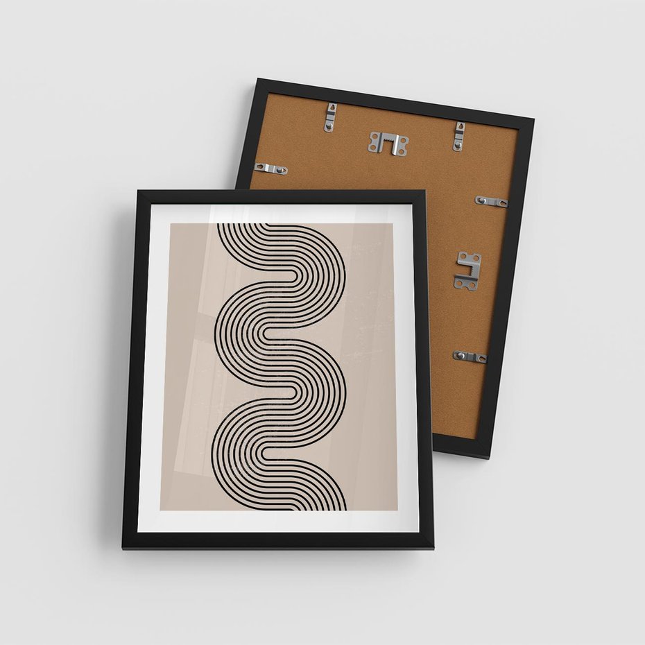 Plakat w ramie 40x50 - Bezgraniczne Odbicia - abstrakcyjne linie, geometria - rama czarna