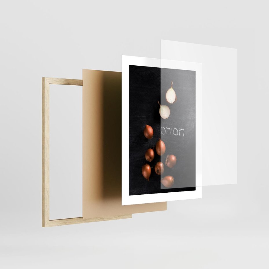 Plakat w ramie 30x40 - Aromatyczne Inspiracje - cebula, kuchnia - rama drewno
