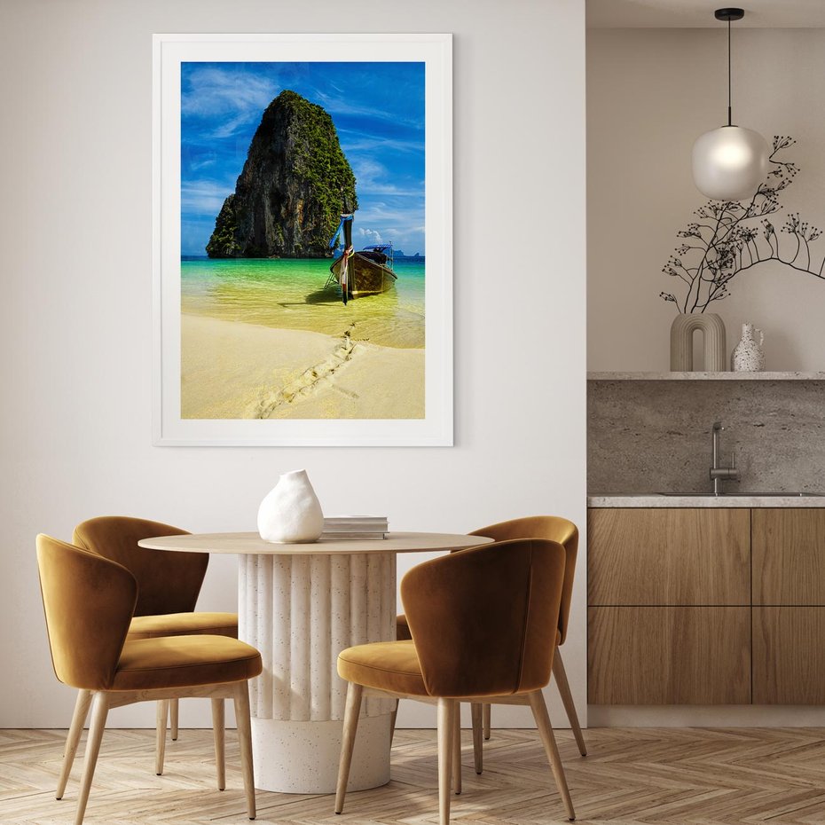 Plakat bez ramy 21x30 - Łódź nad Morzem - łodź, morze