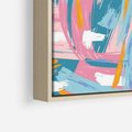 Obraz w ramie 50x70 - Refleksje w krainie abstrakcji - abstrakcja, energiczne pociągnięcia pędzla - rama drewno