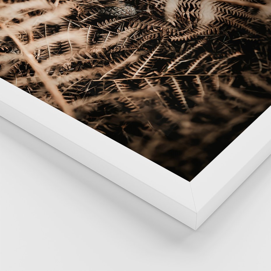 Zestaw obrazy w ramie 30x40 galeria - Góry, jesień, liście, boho - rama biała