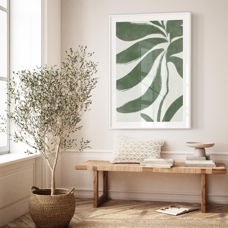 Plakat bez ramy 21x30 - Zieleń Wewnętrznego Spokoju - zielony plakat, roślinne inspiracje