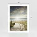 Plakat bez ramy 30x40 - Błękitne morze na pomostach - morze, pomost