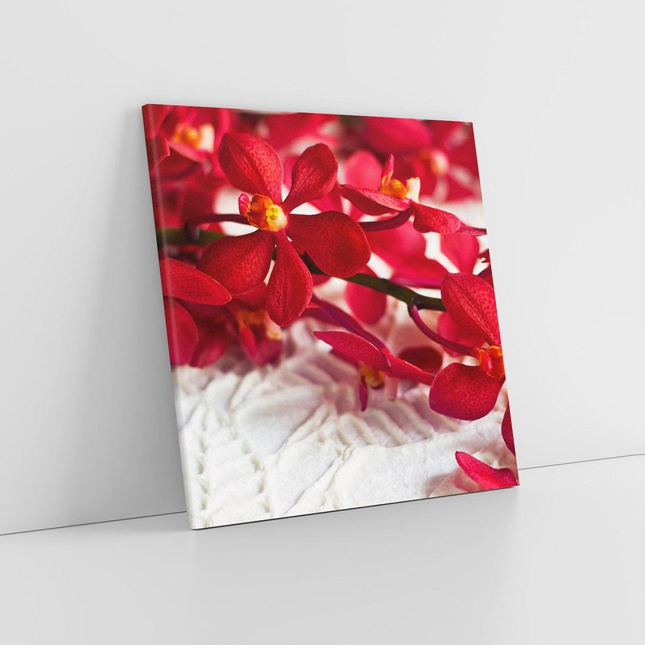 Obraz na płótnie 30x30 - Delikatność Kwiatowej Elegancji - orchidea, kwiat