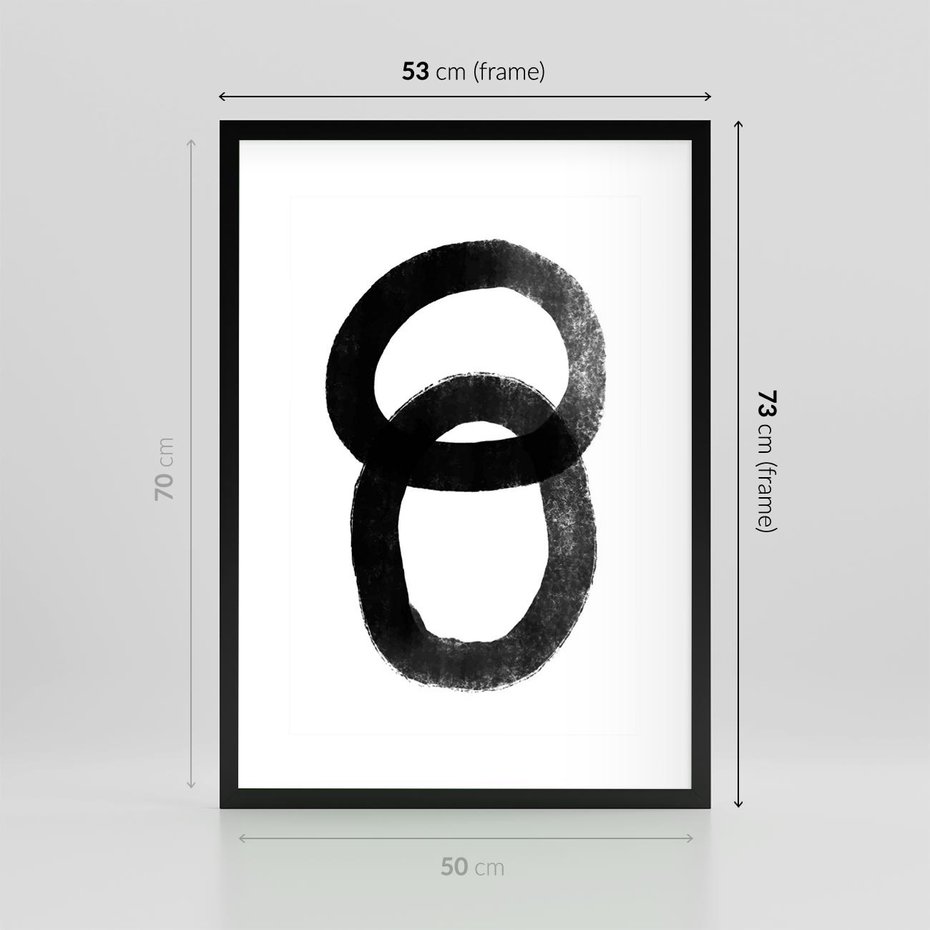 Plakat w ramie 50x70 - Kształtując Granice - abstrakcja, minimalizm - rama czarna