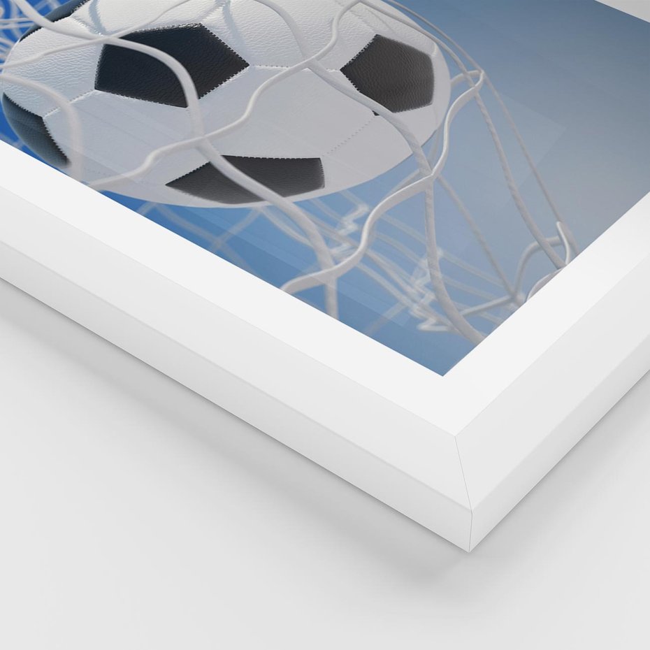 Plakat w ramie 30x40 - Pasja na Plaży - piłka, siatka - rama biała