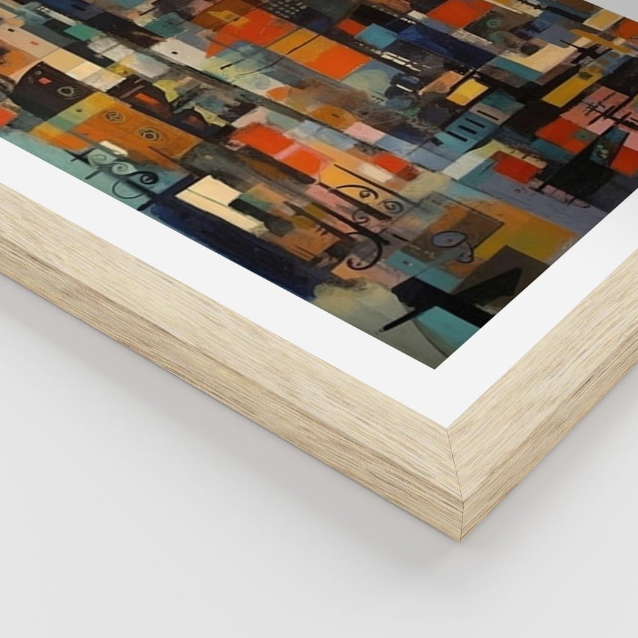 Plakat w ramie 30x40 - Zaklęte Odbicia Nienormalności - styl mid century, nowoczesna sztuka - rama drewno