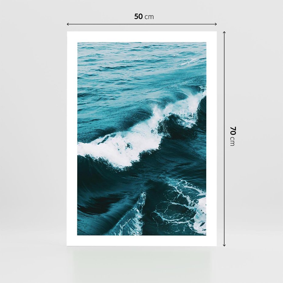 Plakat bez ramy 50x70 - Wibracje Oceanu - turkusowy ocean, fale