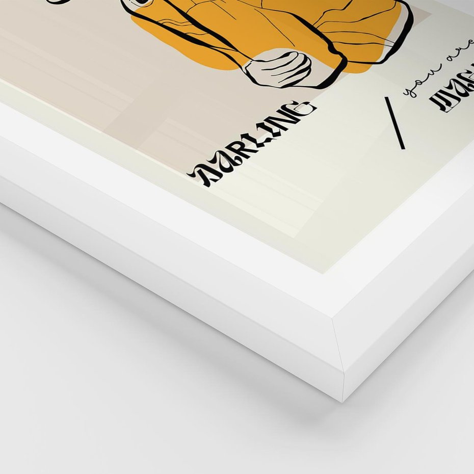 Plakat w ramie 40x50 - Siła Kobiety: Plakat ze Szkicem - kobieca grafika, plakat - rama biała