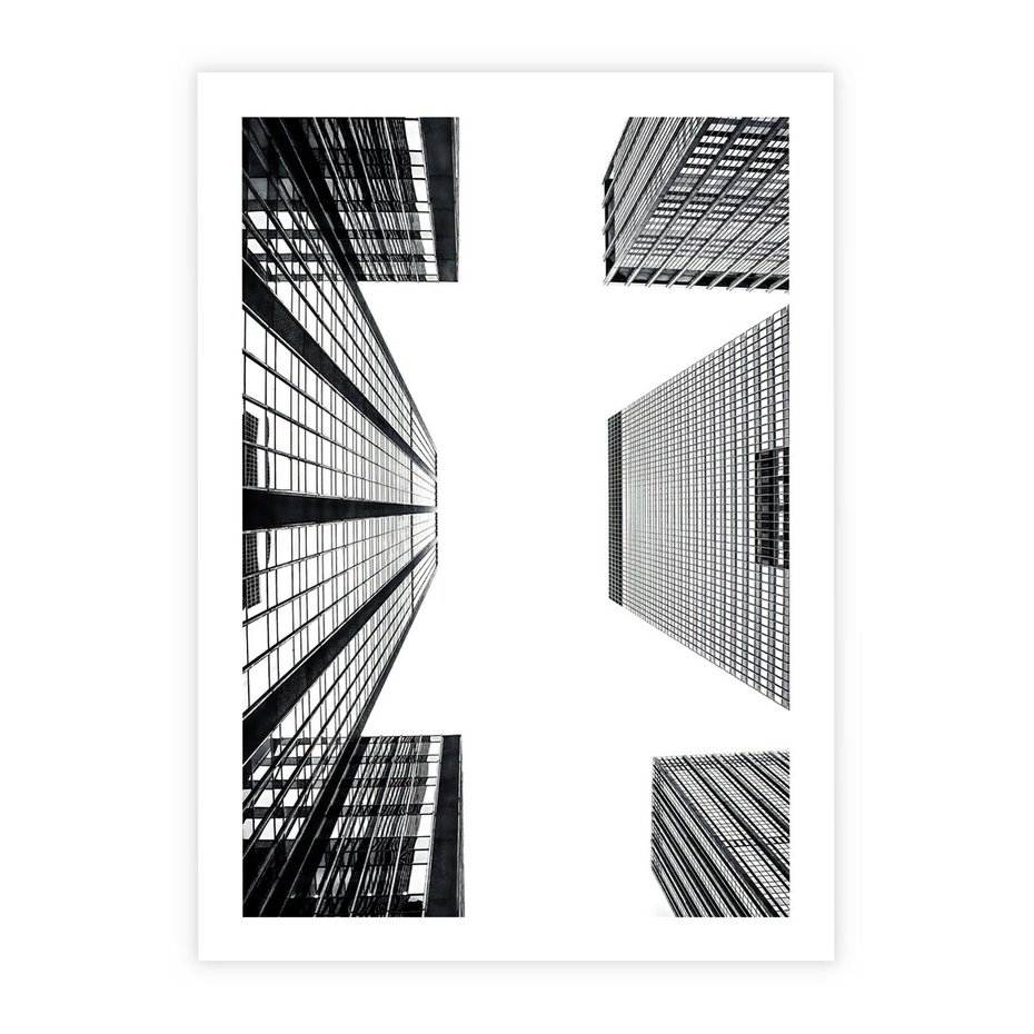 Plakat bez ramy 50x70 - Architektoniczna Symetria - architektura, wysoki wieżowiec
