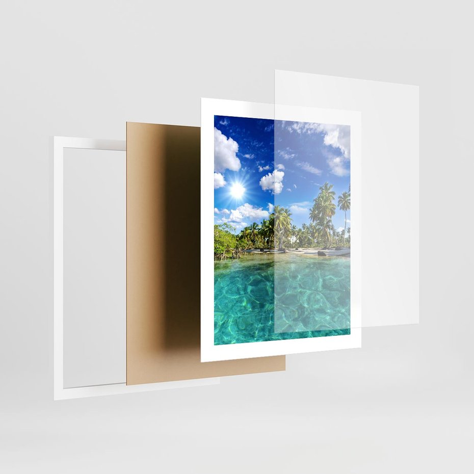 Plakat w ramie 40x50 - Rajskie wakacje na plaży - plaża, wakacje - rama biała