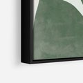 Obraz w ramie 70x100 - Oaza Harmonii - abstrakcyjny kształt, zielony plakat - rama czarna