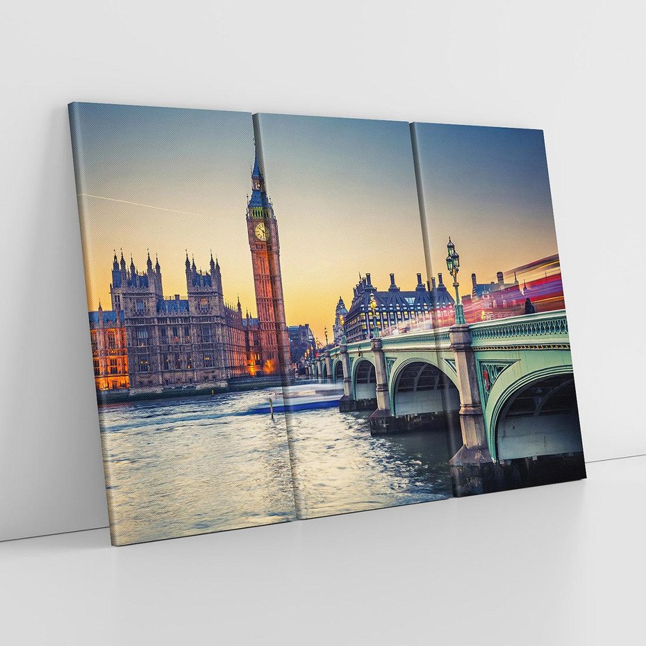 Obraz na płótnie 120x80 - Magiczny Londyn: Tamiza i Big Ben - Londyn, Tamiza