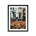 Plakat w ramie 30x40 - Rowery w Mieście pełnym Liści - rower, miasto - rama czarna