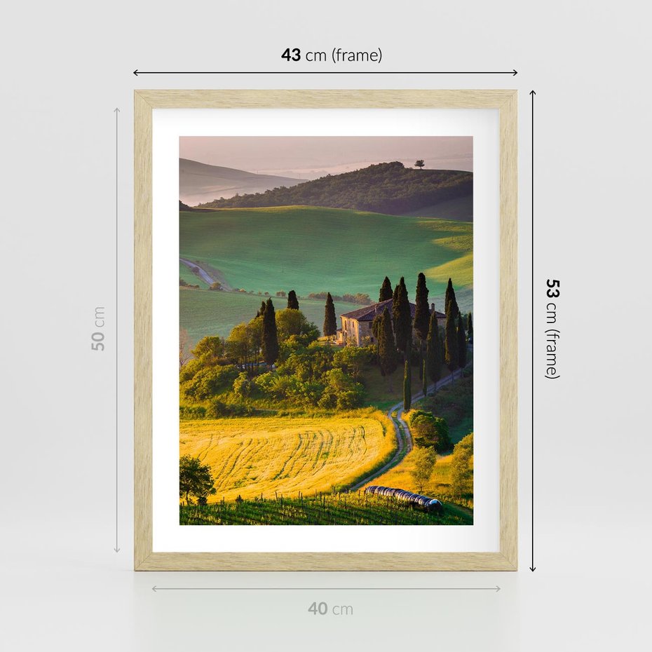 Plakat w ramie 40x50 - Pejzaż w perspektywie - pejzaż, perspektywa - rama drewno