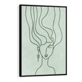 Obraz w ramie 70x100 - Spokojne Objęcia Natury - abstrakcja, zielony szkic - rama czarna
