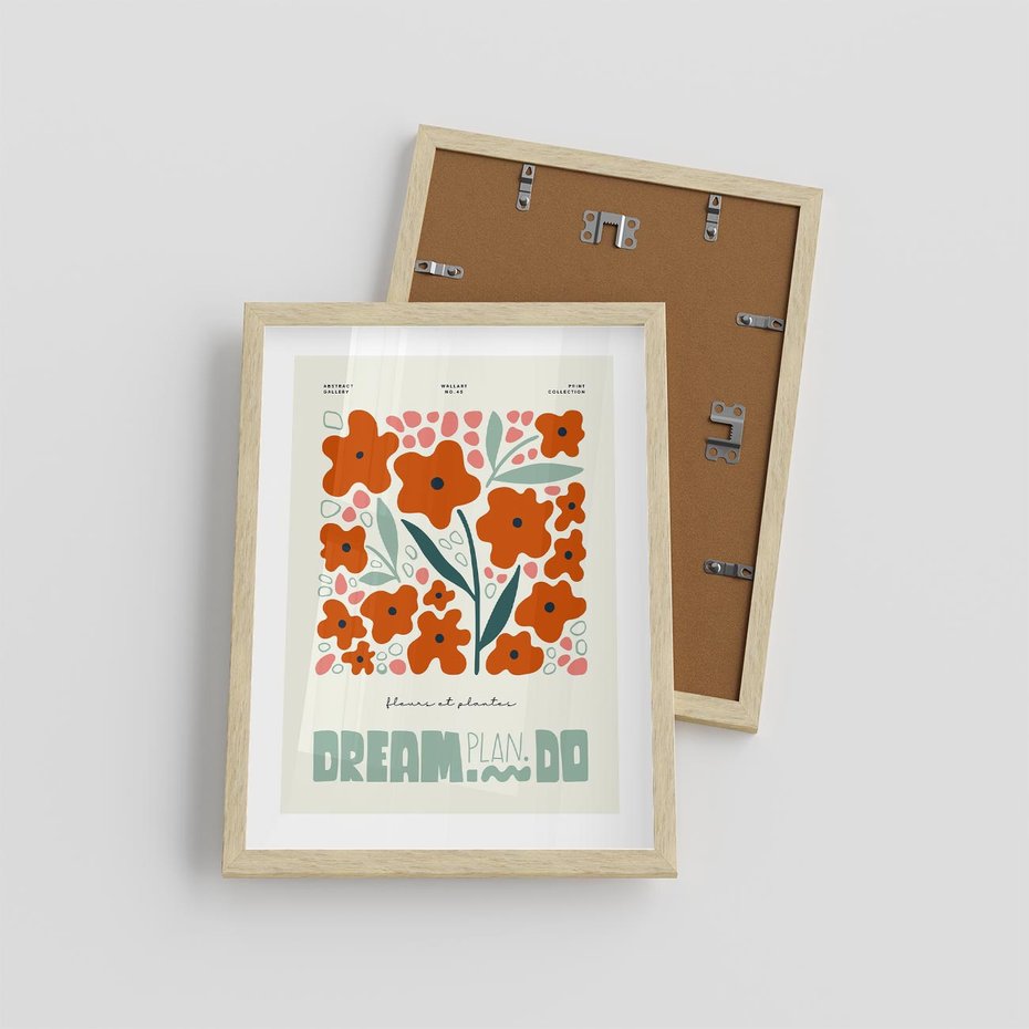 Plakat w ramie 30x40 - Abstrakcyjne Spektrum - kwiaty, abstrakcja - rama drewno