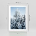 Plakat w ramie 50x70 - Magia Śnieżnych Drzew - zima, iglaste drzewa - rama biała