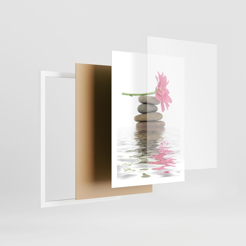 Plakat w ramie 50x70 - Kwiatowe japońskie spa - japońskie, spa - rama biała