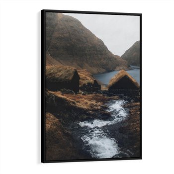 Obraz w ramie 50x70 - Spokój Natury - skandynawski, pejzaż - rama czarna