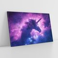 Obraz na płótnie 120x80 - Mityczna podróż - kosmos, jednorożec