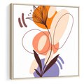 Obraz w ramie 80x80 - Kwiatowa Impresja - abstrakcyjna sztuka, plamy - rama drewno