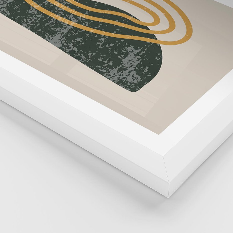 Plakat w ramie 40x50 - Nowoczesne Dialogi Materii - nowoczesny plakat, abstrakcyjne kształty - rama biała