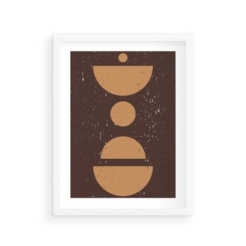 Plakat w ramie 50x70 - Impulsy Przestrzeni - mid century styl, nowoczesna grafika - rama biała