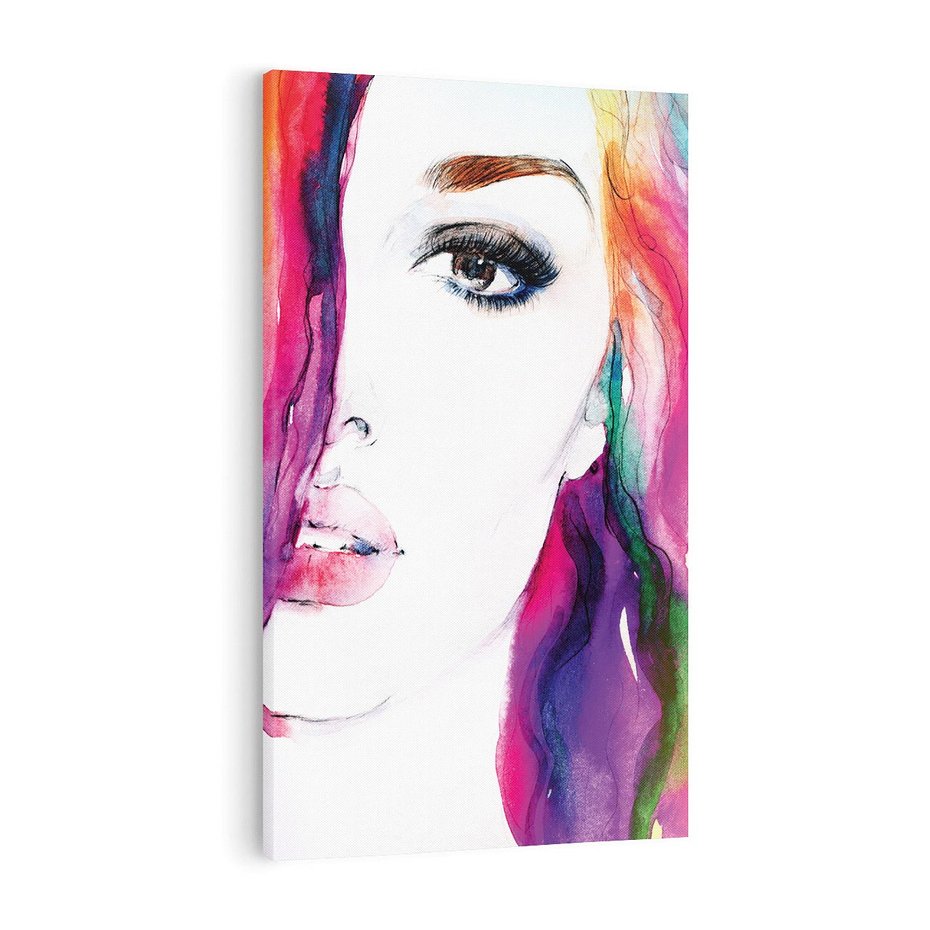 Obraz na płótnie 50x70 - Kobieta Twarz Abstrakcja - kobieta, twarz