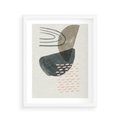 Plakat w ramie 40x50 - Geometria w Beżowych Odcieniach - abstrakcja, geometria - rama biała