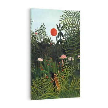 Obraz na płótnie 50x70 - "Virgin Forest with Sunset " (1910) Henriego Rousseau - reprodukcja, obraz na płótnie
