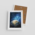 Plakat w ramie 30x40 - Kosmiczne Horyzonty - Ziemia, kosmos - rama biała