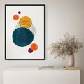 Plakat w ramie 30x40 - Kolorowe Plam z Czarnymi Liniami - kolorowe plamy, szkic - rama czarna