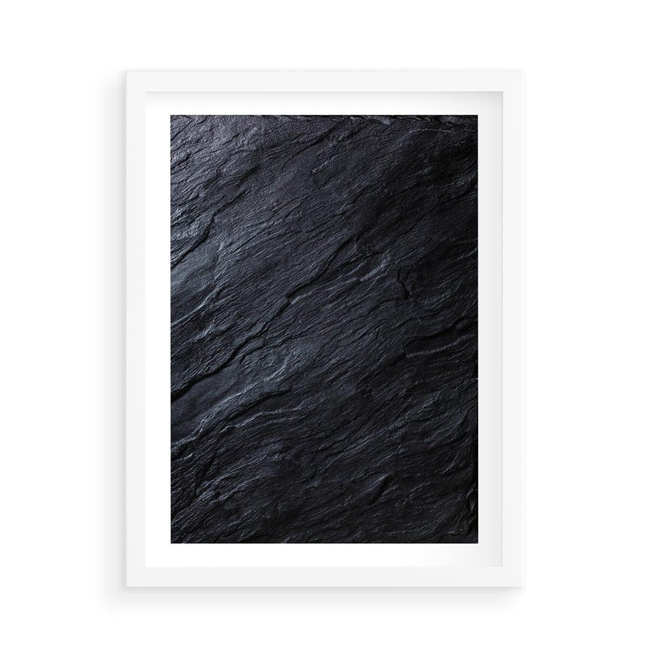 Plakat w ramie 50x70 - Kamienne tekstury w trójwymiarze - kamień, tekstura - rama biała