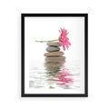 Plakat w ramie 40x50 - Kwiatowe japońskie spa - japońskie, spa - rama czarna
